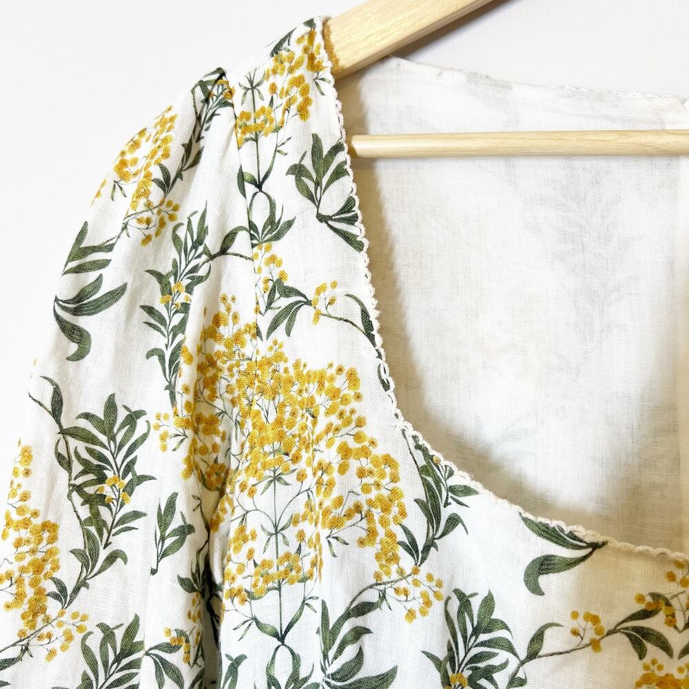 Agua by Agua Bendita Curuba Floral-Print Linen Mini Dress Sz Med - Picture 6 of 13